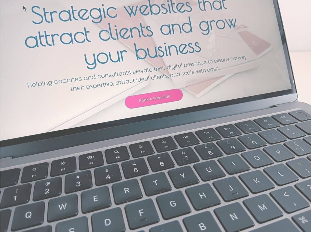 Laptop showing website homepage design representing digital strategy